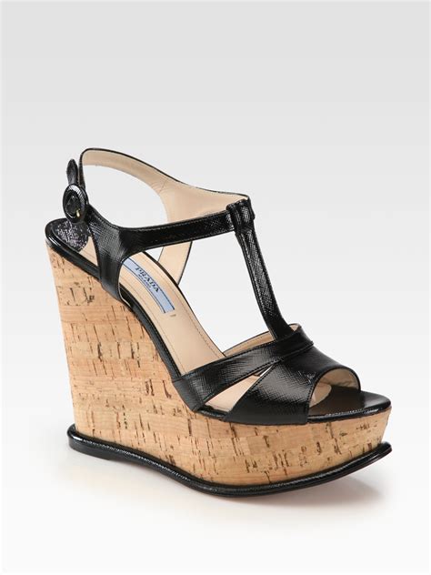 prada platform cork sandal|Prada platform sandals.